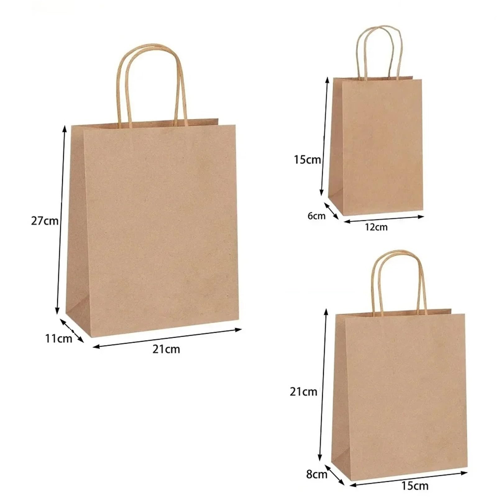Sac en papier brun avec poignée for faire du shopping et des marchandises Pour Faire Du Shopping