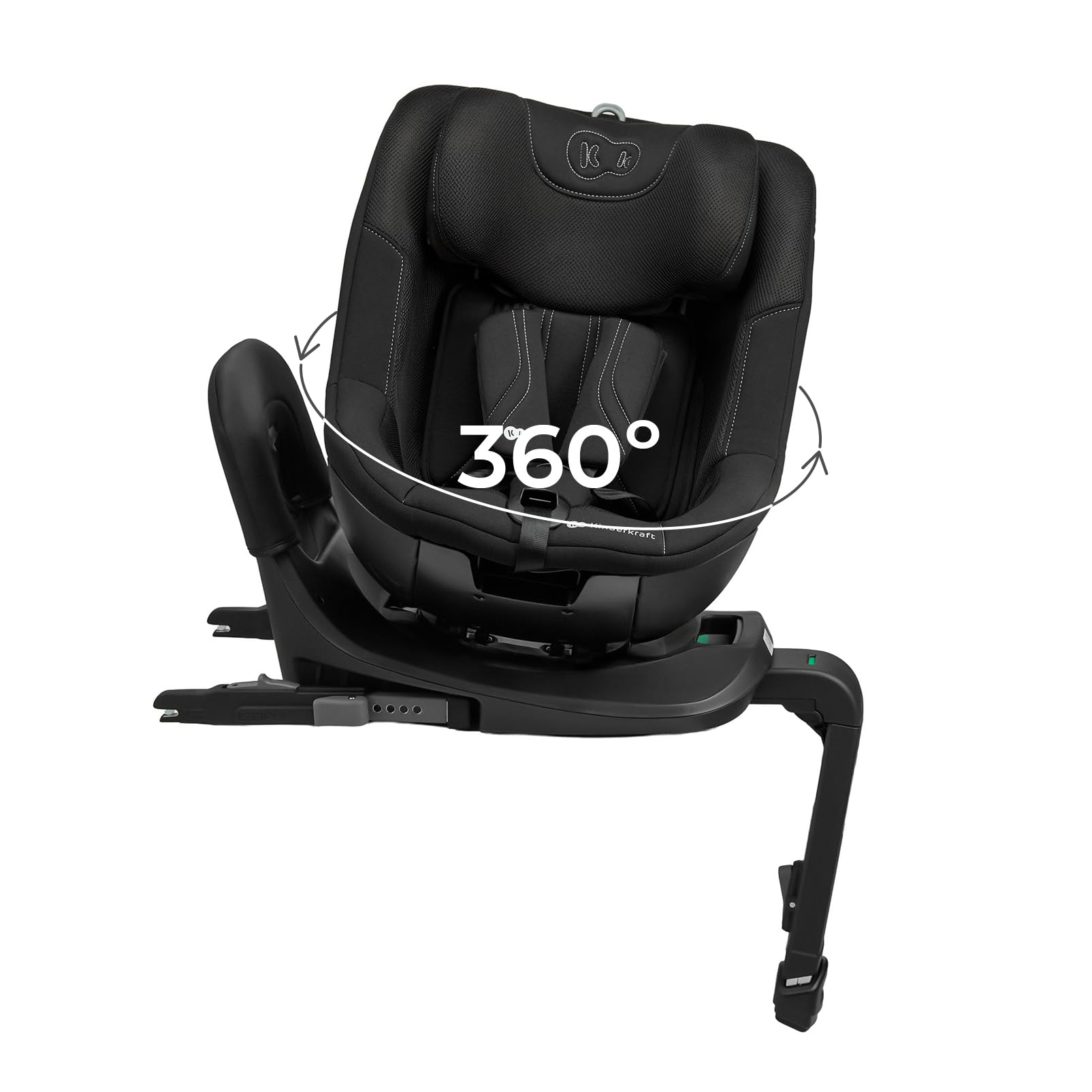 Kinderkraft I-GUARD PRO i-Size, siège auto rotatif 360°, 61–105 cm, ISOFIX, jambe de support, harnais 5 points, H-GUARD, SPS+, Noir