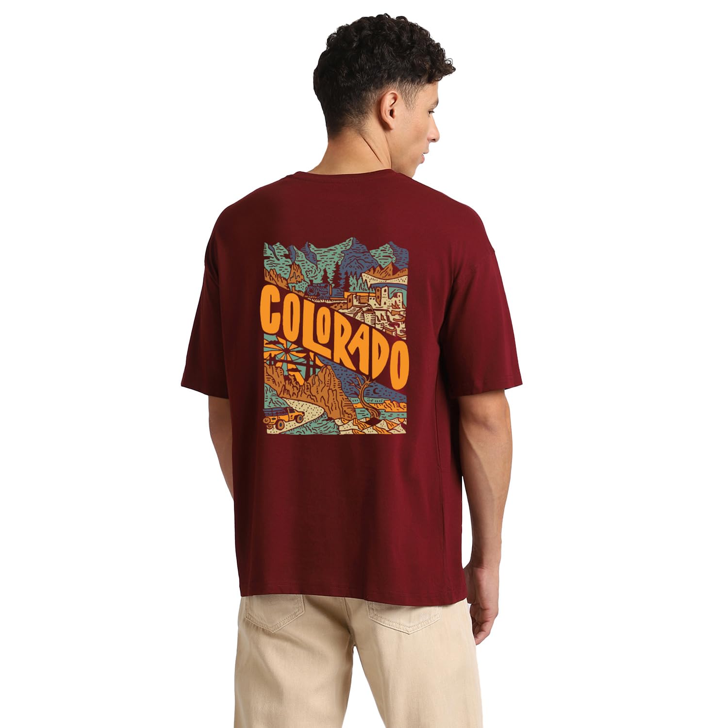 Sponsored Ad - Mens Cotton Graphic Print Oversized Fit T-Shirt