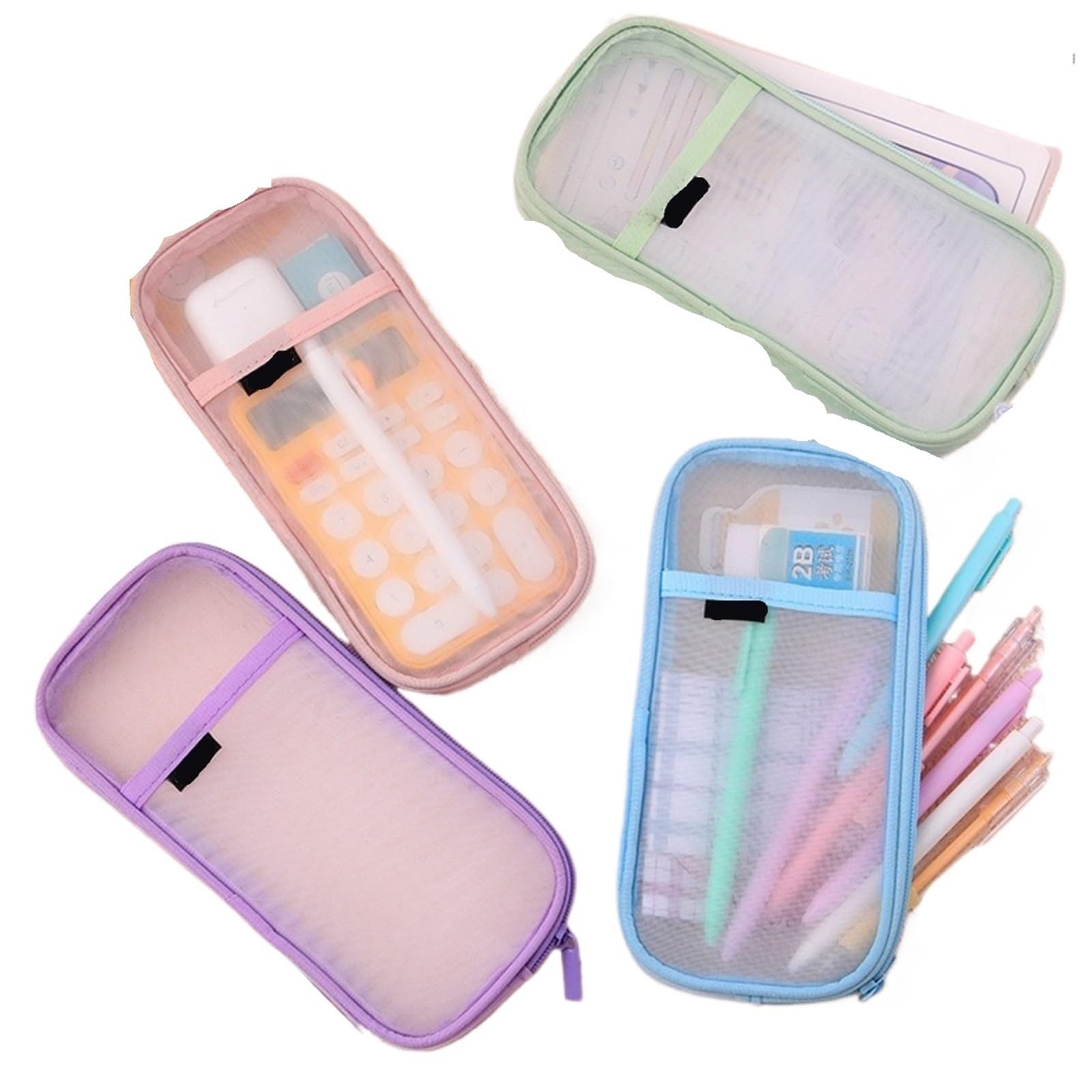 Estuche for lápices transparente de 2 piezas Para Artículos De Papelería
