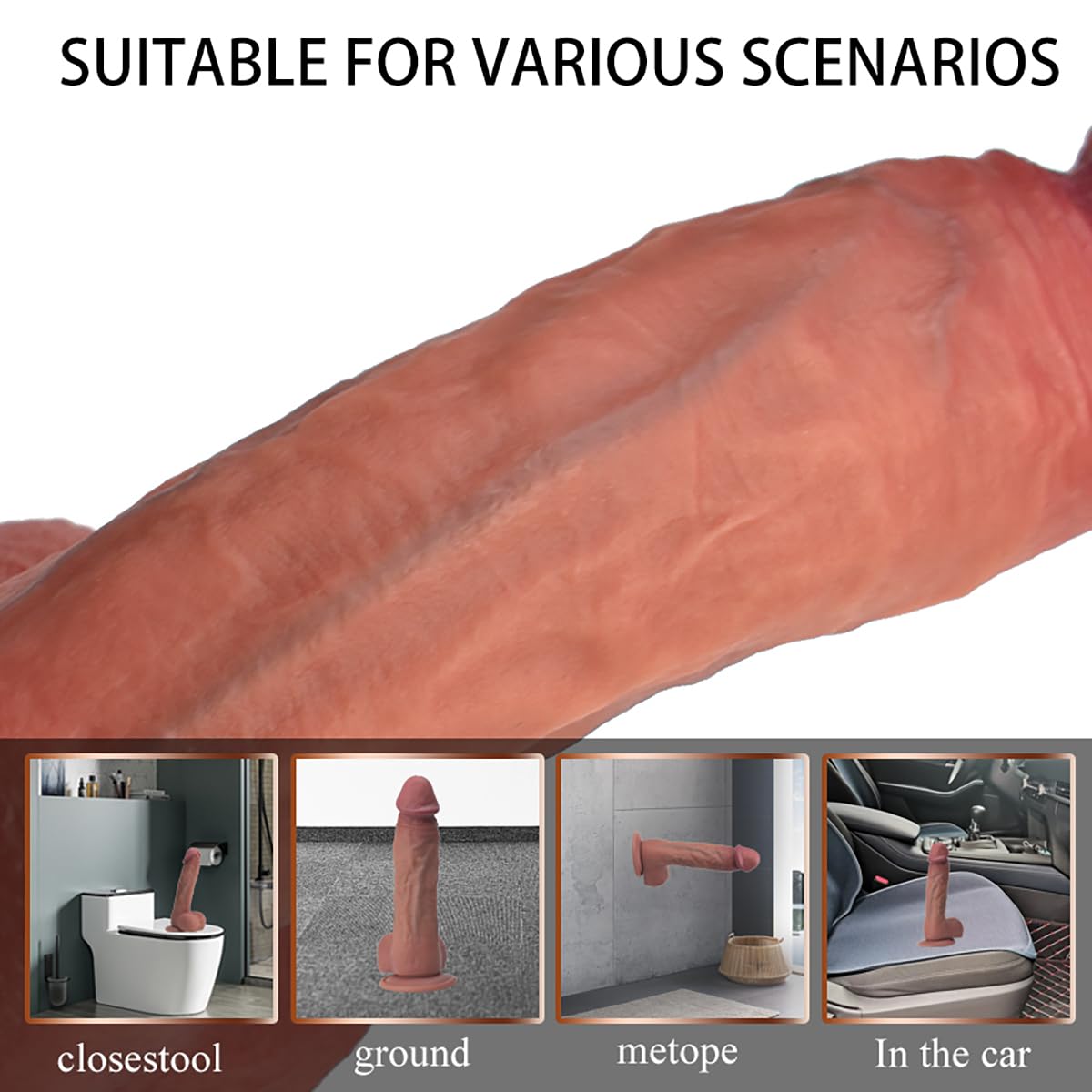 22cm Realistischer Silikon XXL Dildo,Durchmesser 5 cm,100% Hautgefühl,Analdildo mit Saugnapf für freihändiges Spiel,Sex Spielzeug für Paare, Penis Nachbildung für Anfänger und Fortgeschrittene