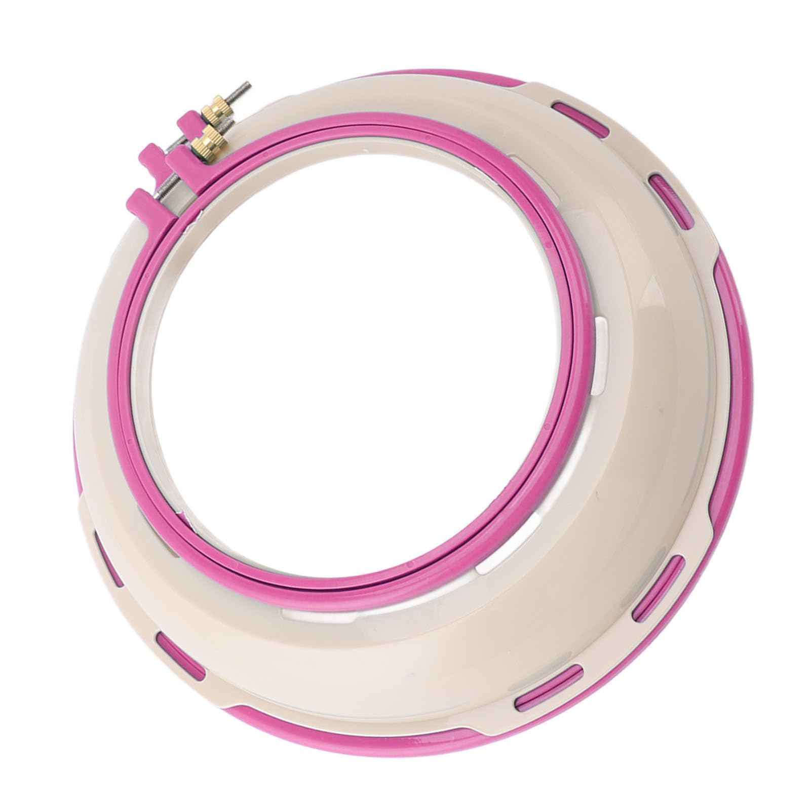 BTSEURY Double Sided Punch Needle Stand Hoop 16.5cm & 25cm, Embroidery Stand Hoop Frame for Cross Stitch & Quilting, Round Embroidery Hoop (Rose)