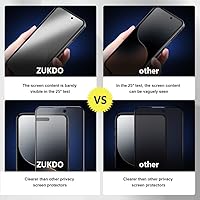 Vista 5 de Protector de pantalla de privacidad mate para iPhone 15 Pro de 6.1 pulgadas con protector de lente de cámara, cobertura completa, antirreflejos