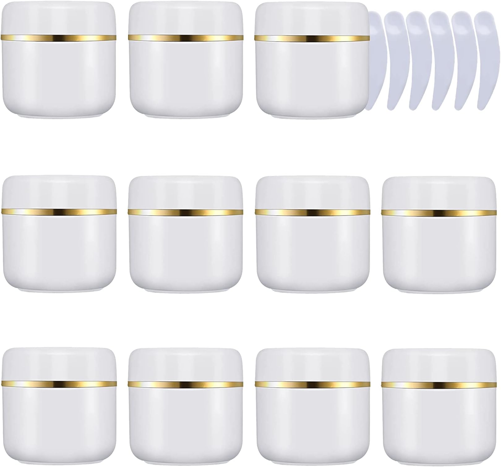 24 Stück 10ml Cremedosen Grün - Leere Kunststoff Dosen Mit Spateln