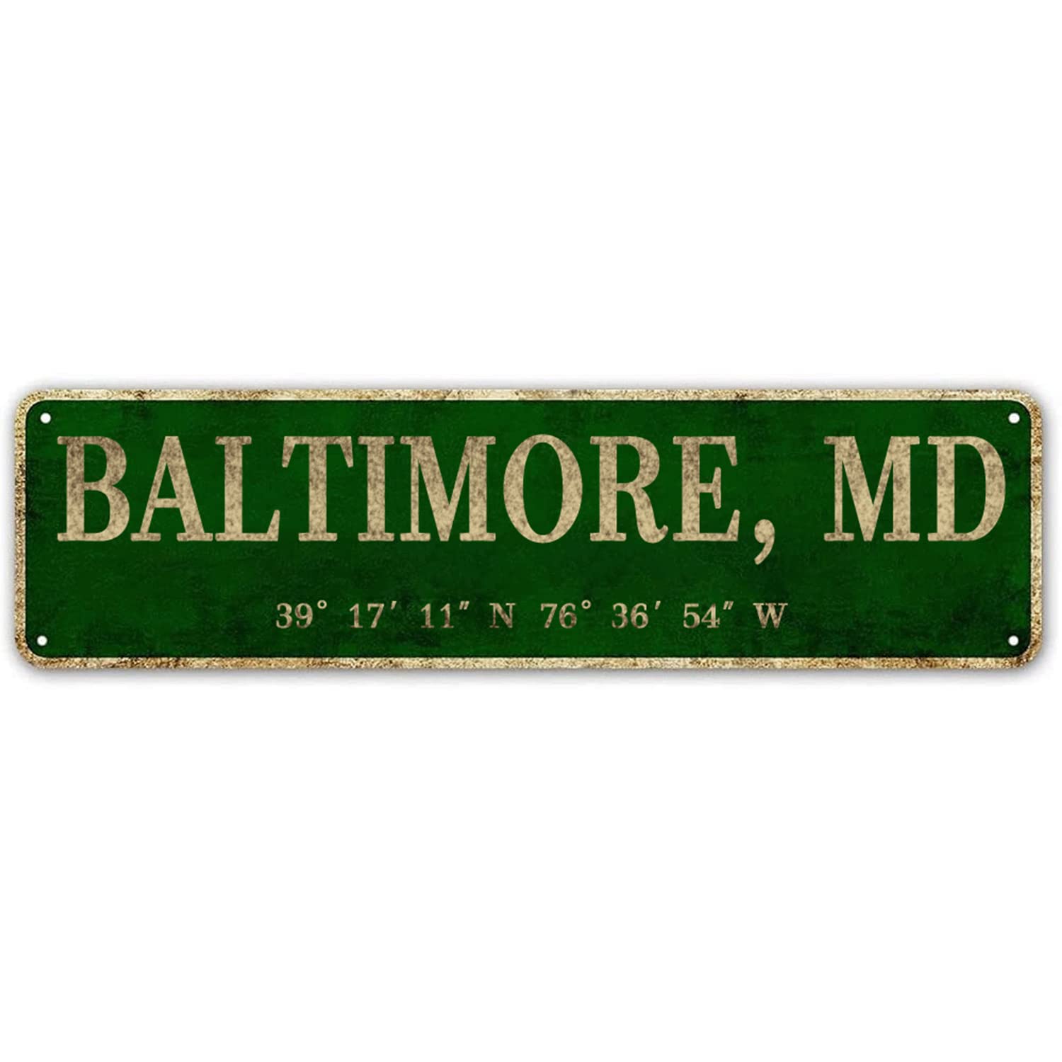 LINStore Chicago, IL City Sign – Letrero de etal vintage para pared