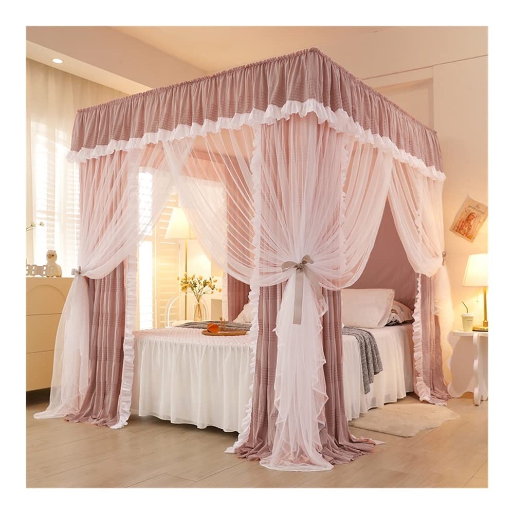 GTHTUHFD Bed Canopy Mosquito Net For Bedroom, Boys And S Bedroom Bed Canopy, Four Seasons Universal Dustproof Bed Curtain,Style 2-1.5x2x2m