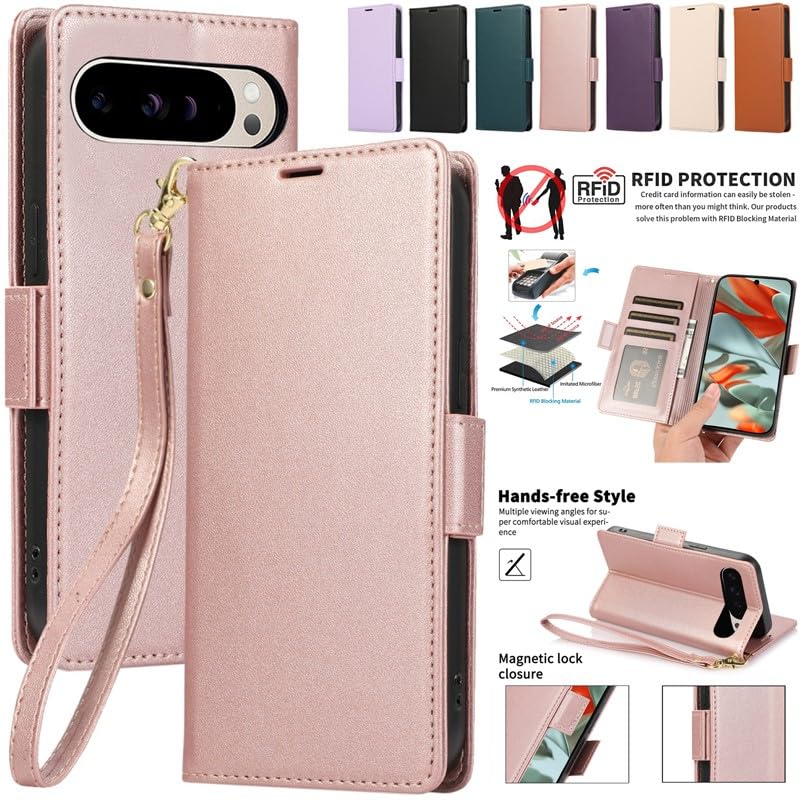 Coque Google Pixel 7 Pro noir en cuir premium étui portefeuille chic - 2