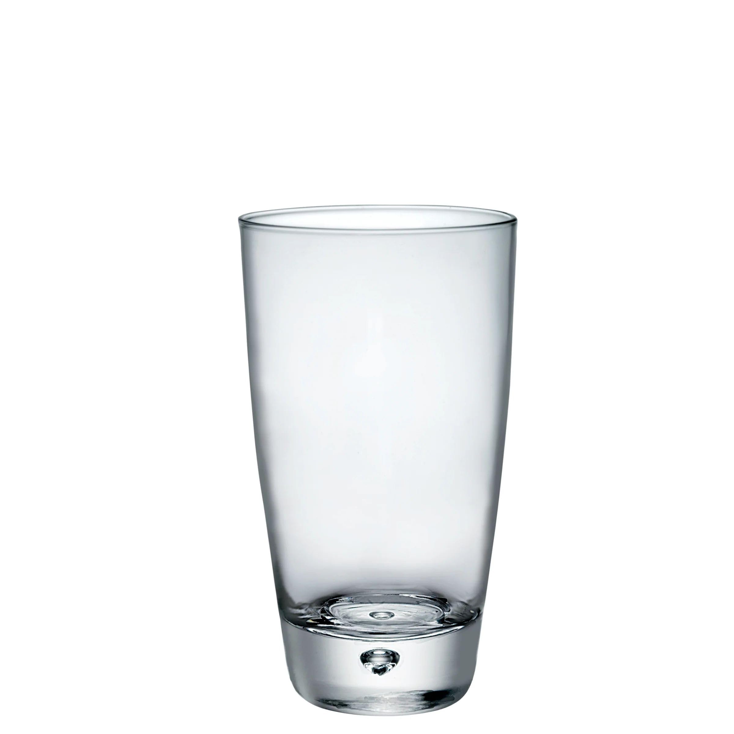 Bormioli Rocco Luna Set Of 12 Cooler Glasses, 15.25 Oz. Clear Crystal Glassware, for Water, Juice and Mojitos Dishwasher Safe, Made In Italy.