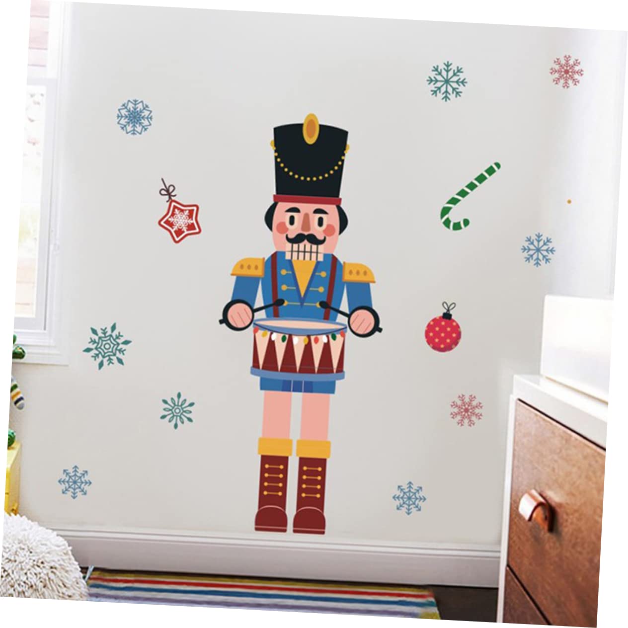 TOPBATHY 4 Stück Weihnachtsfensteraufkleber Kostümaufkleber Nussknacker Fenster haftet weihnachts fensterdeko weihnachten fensterdeko Weihnachts-Nussknacker-Aufkleber Glasfensteraufkleber