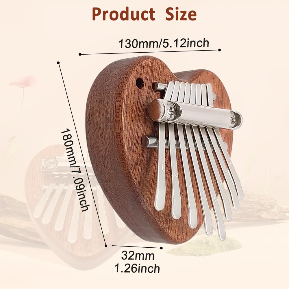 Vetimobato 8 Key Kalimba Thumb Piano - Mini Wooden Finger Piano for Adults & Beginners Small Musical Instrument with Tuning Hammer & Study Guide - Portable Mbira Starter Kit for Beginners