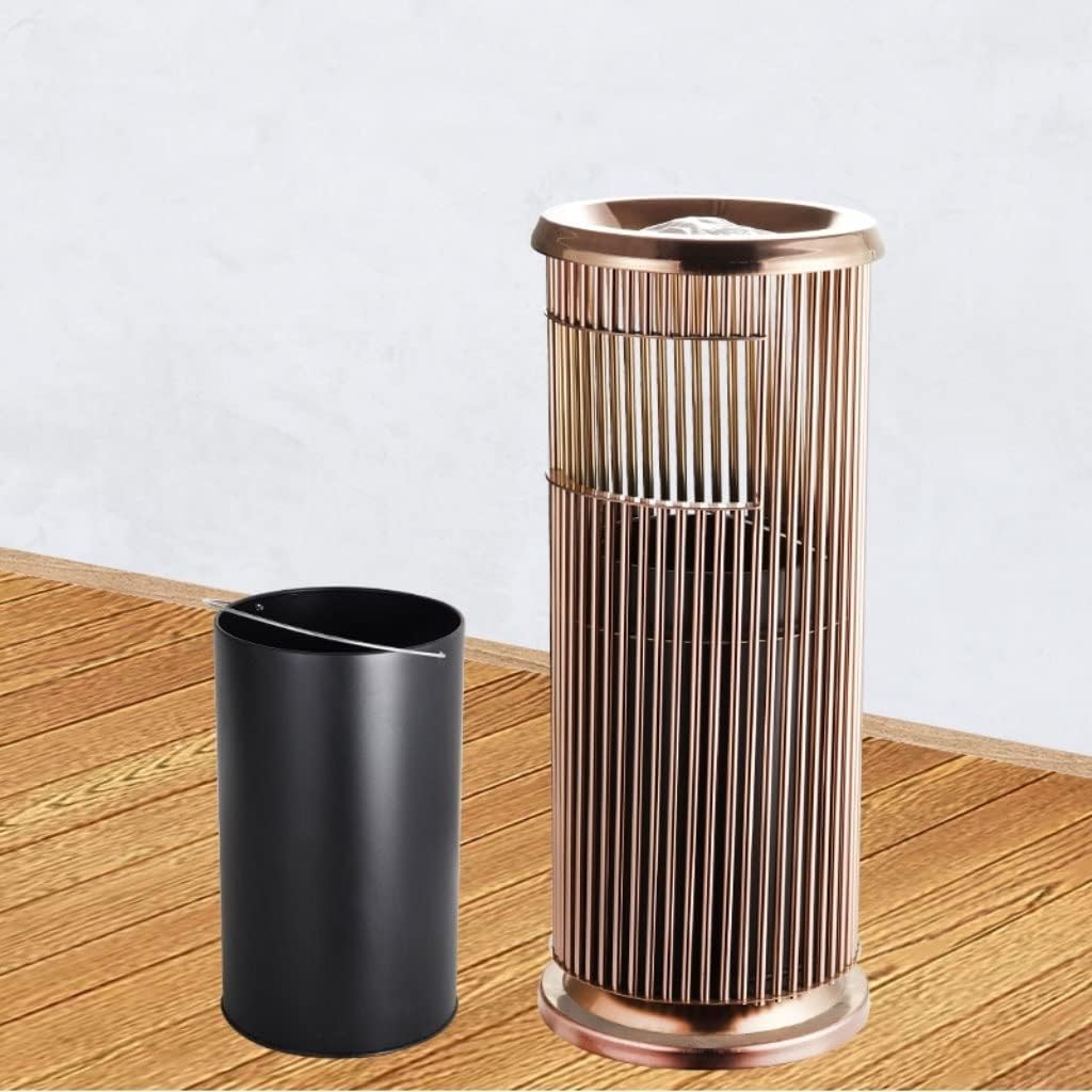 Ashtray Trash Can 6L Stainless Steel Trash Can Ashtray Trash Can Indoor Ashtray Column Outdoor Indoor Ashtray Trash Can 28.74 Inches Vertical Ashtray (Color : A)