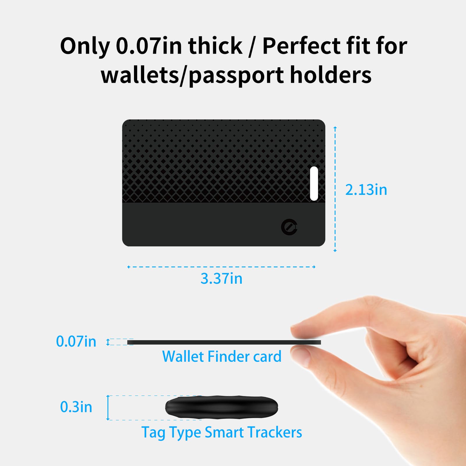Carte de suivi de portefeuille Bluetooth ultra fine, fonctionne avec Apple Find My et Google Find Hub, étanchéité IP68, autonomie de la batterie de 5 ans, alerte 90 dB, localisateur d'articles pour