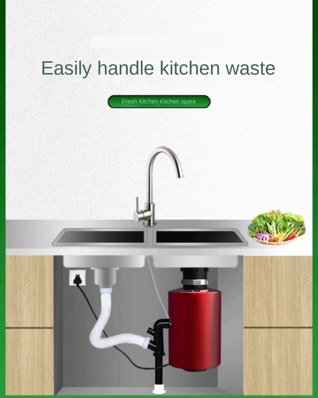 Tappo Tritarifiuti Per Lavello Cucina - Doppio Anello In ABS E Gomma Per Sminuzzatore Rifiuti - Foto 7