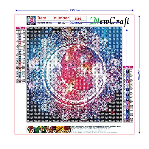 Creative Diamond Painting Kits for Adults, 5D Crystal Diamonds Art with Accessories Tools, Star Moon Sun Picture DIY Art Dotz Craft for Home Décor, Ideal Gift or Self Painting