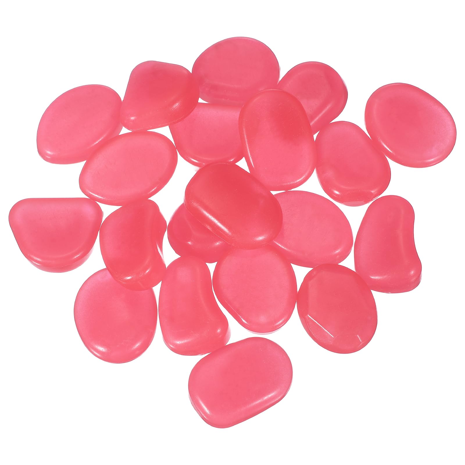 YELARXI Large Glow in the Dark Stones, Luminous Pebbles Stones Glowing Rocks Decorative Light Up Pebbles Fitting for (Fish Tank/Outdoor Garden Decor/Yard/Walkway) 20 Pcs & Pink