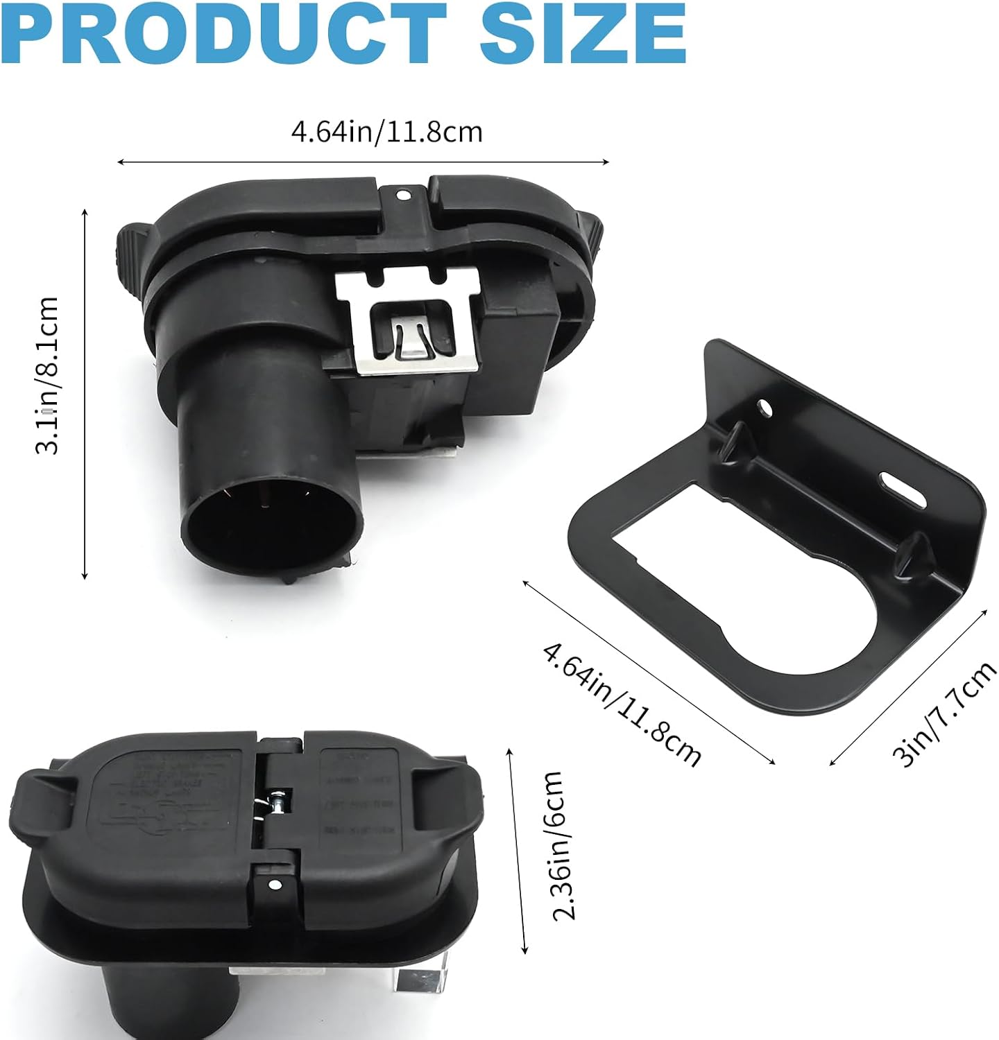 56055632AC 7-Way Rear Bumper Trailer Hitch Plug Connector, Replacement for Jeep Grand Cherokee 2011-2022, Replacement for Dodge Durango 2011-2022, Replaces 56055632AB 56055632AA 68014986A