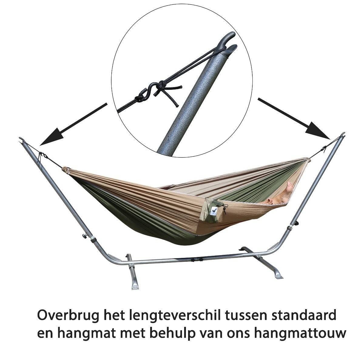 Doppelhängematte XXL Camouflage für 2 Personen - Hängematte aus Fallschirmstoff 180KG Belastbar Reisehängematte Hammock mit Tragetasche Outdoor Camping Travel - 290 x 210 cm