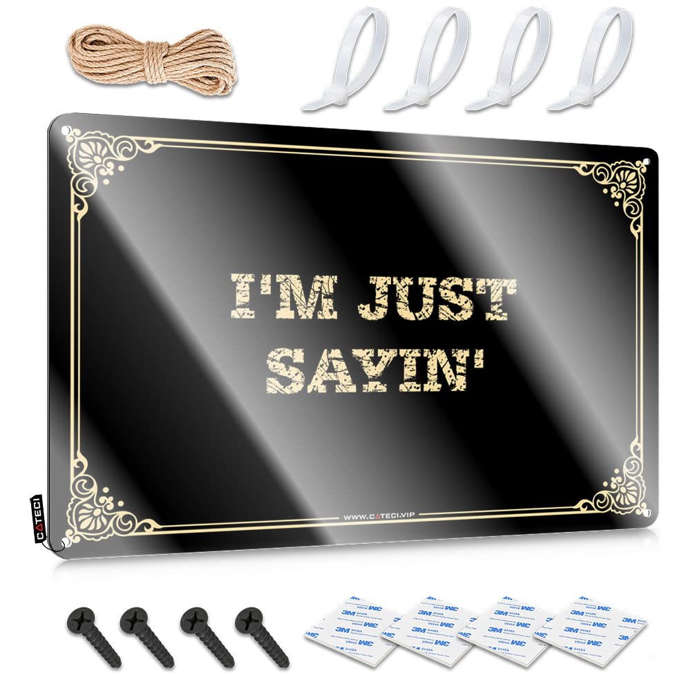 MWFKKADDB Bro Cave Sign I'M Just Sayin' Tin Sign Bbq Signs Outdoor Bar Signs For Home Bar Funny(20X30CM)
