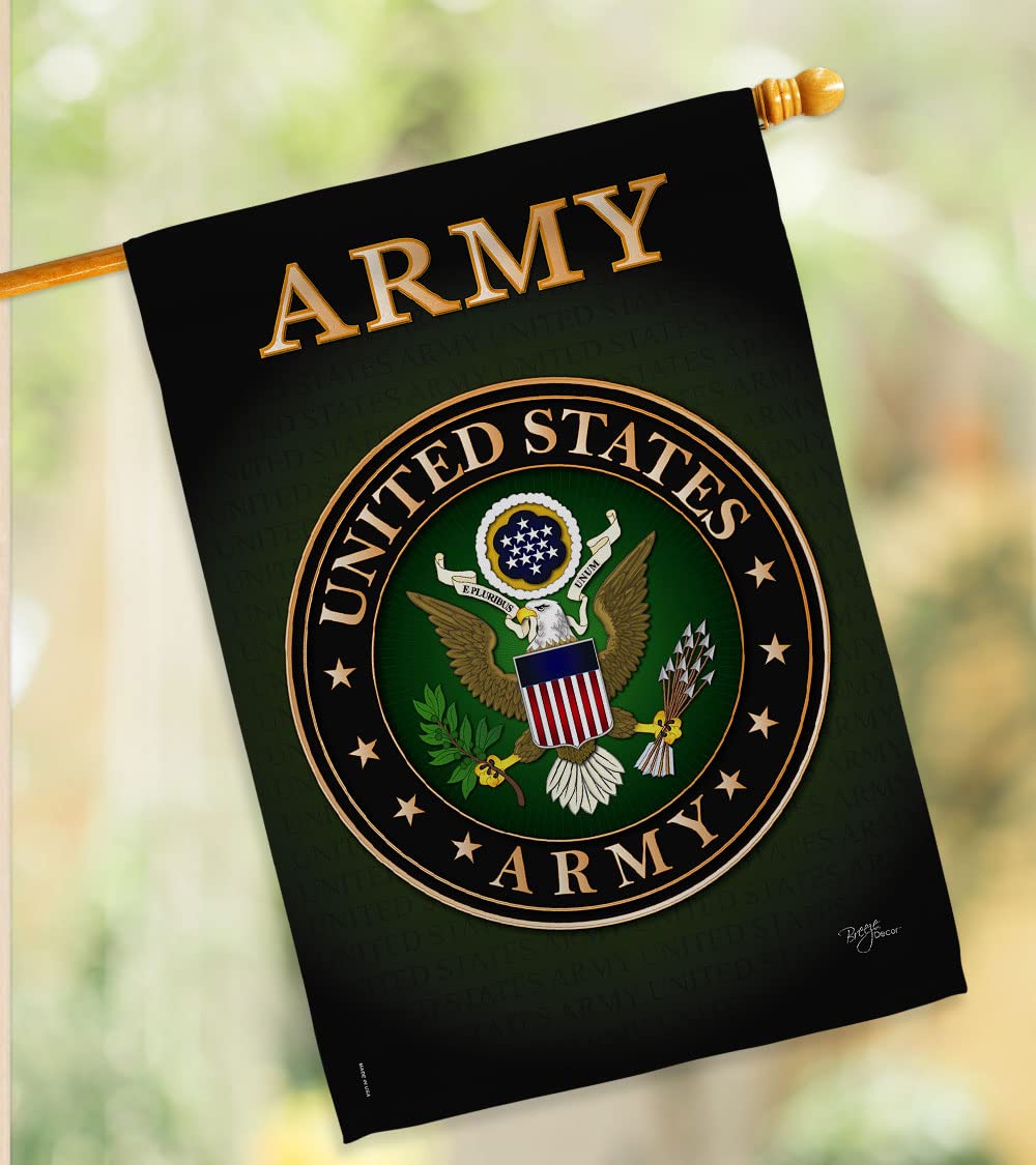 Breeze Decor Army Garden House Flag Kit Kit Forces Armed Forces Rangers United States American Military Veteran Emerytura Oficjalna dekoracja baner mały prezent na podwórko dwustronny, 1 x 1 x, Made in USA