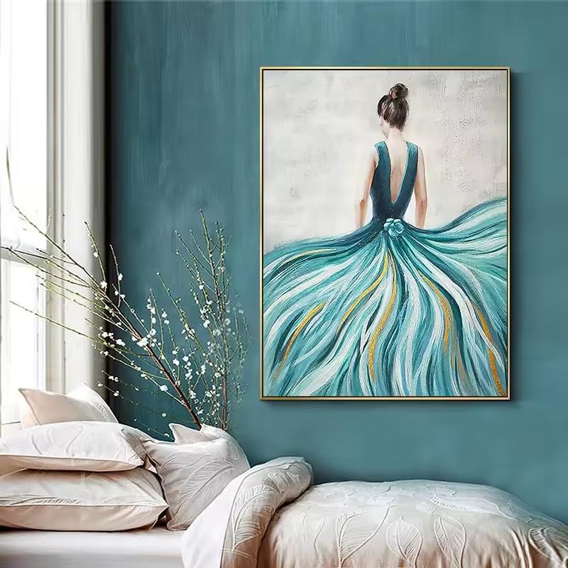Póster abstracto de silueta femenina para decorar un salón moderno con arte en lienzo