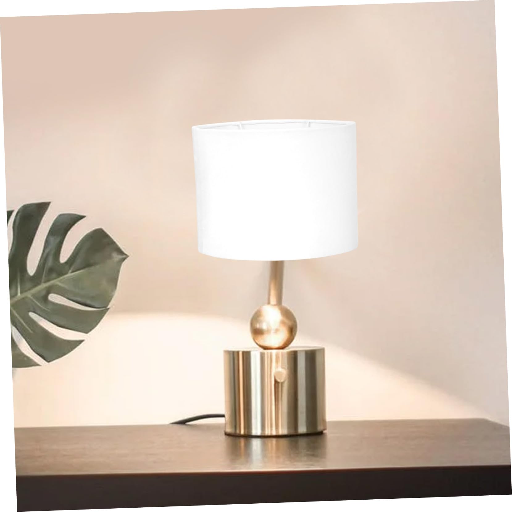 Housoutil Abat-Jour Ovale En Tissu Pour Lampe De Table Structure Métallique Stable Adoucit La Lumière Protège Les Yeux Installation Facile Pour Chambre Salon Bureau