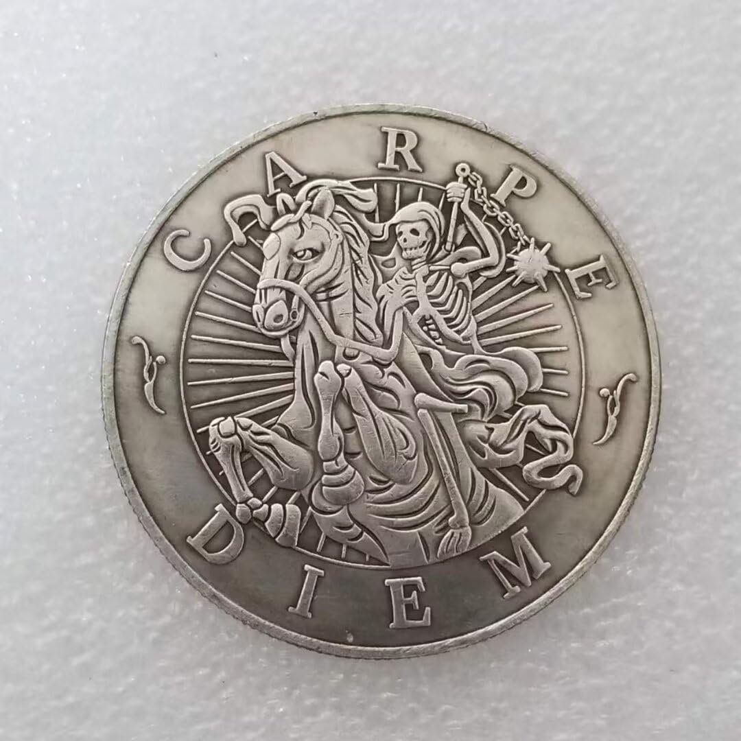 YIQILAFADA Memento Mori Medal Carpe Diem Stoicyzm Pamiątkowe Monety Hobo Moneta dla kolekcjonera