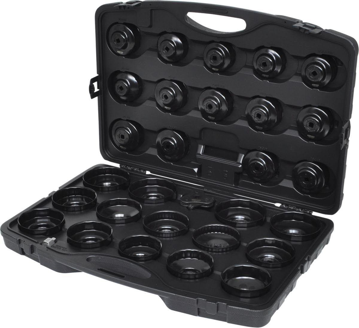 KS Tools - 150.9350 - Coffret de cloches pour filtre à huile - Outillage mecanique auto pour couvercles de filtre à huile - 3/8" - 1/2" - 30 Pièces