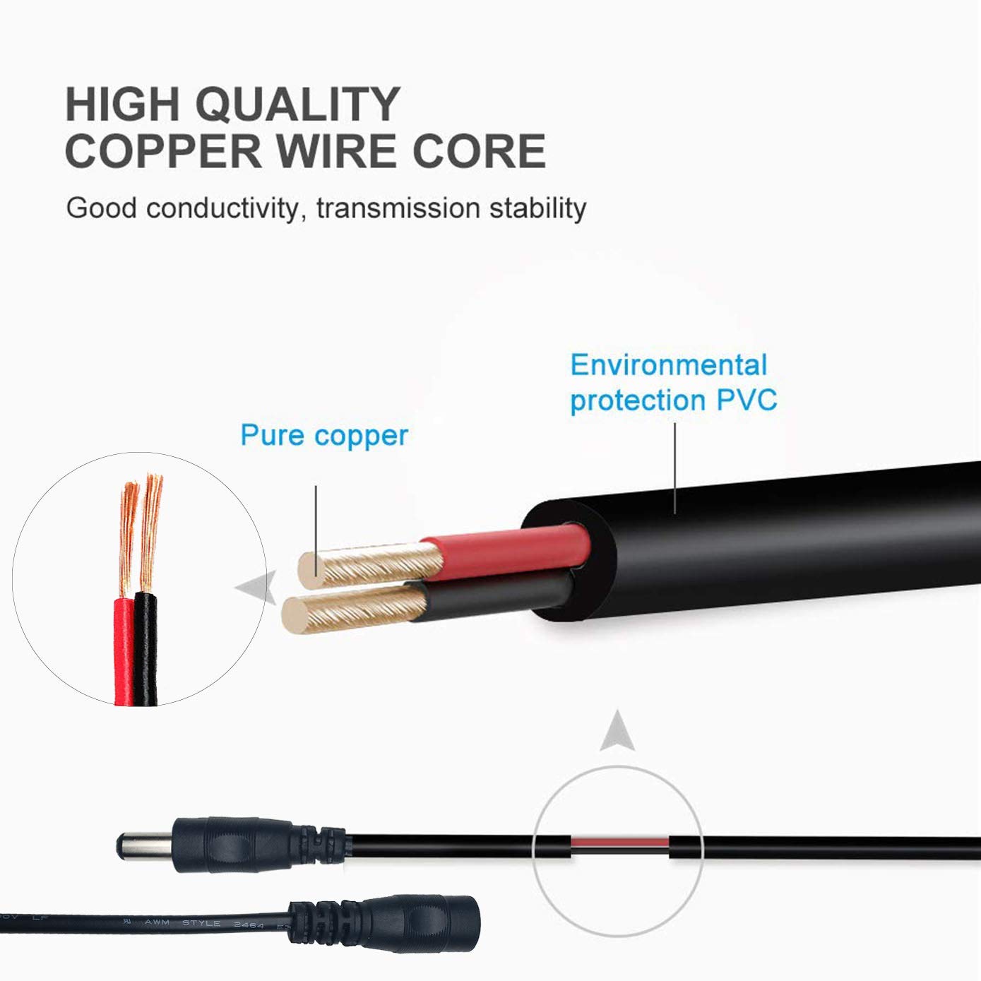 Cavo Prolunga Alimentazione DC Lungo 5 M Cavo Cavo Piombo - Foto 9