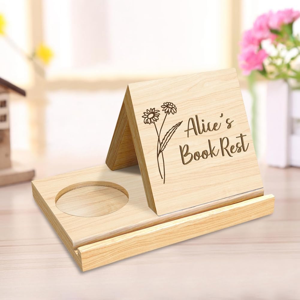Supporto Per Libri A Forma Di Gufo In Legno - Triangolare, Porta Riviste E Bevande, Organizer Da Scrivania Multifunzionale, Colore Marrone
