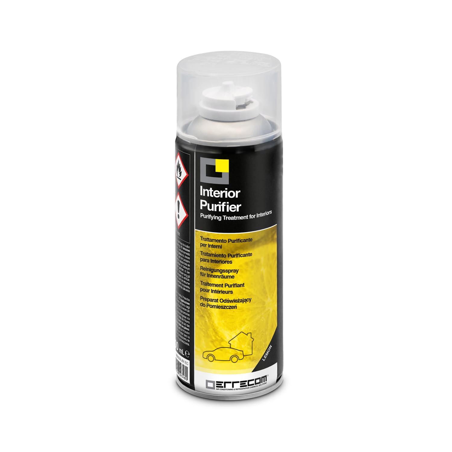 Errecom Interior Purifier, Car Air Conditioner & Cabin Purifying Spray | Neutralises Bad Odours and Contaminants | One-Shot Fast-Acting Formula | Long-Lasting Fresh Air | 200 ml Lemon Scent