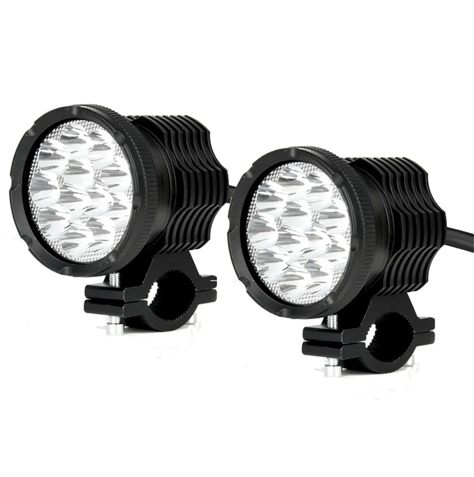 Moto Fari Stradali Spot Light Beam Per Fari Per Moto 12Chips 12-80V Lampeggianti Anteriori Supplementari A LED Lenti Fendinebbia
