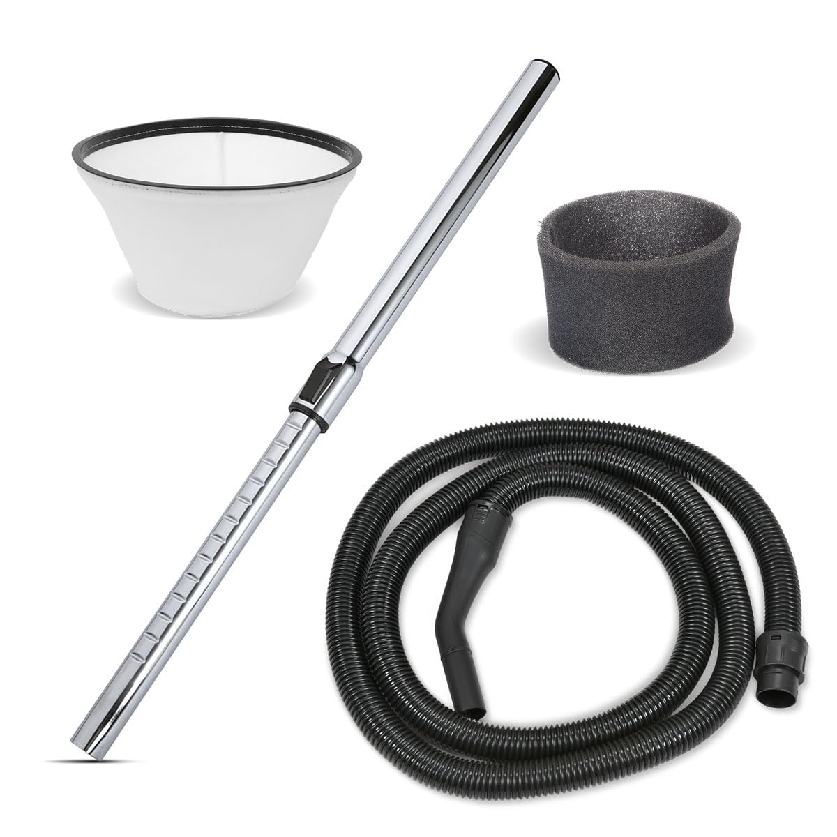 STAHLWERK Aspirador Agua y Polvo VCL-1600 ST - Aspirador industrial de 1600 W con tanque de acero inoxidable de 35 L, función de soplado, parada de seguridad y amplia gama de accesorios, aspirar