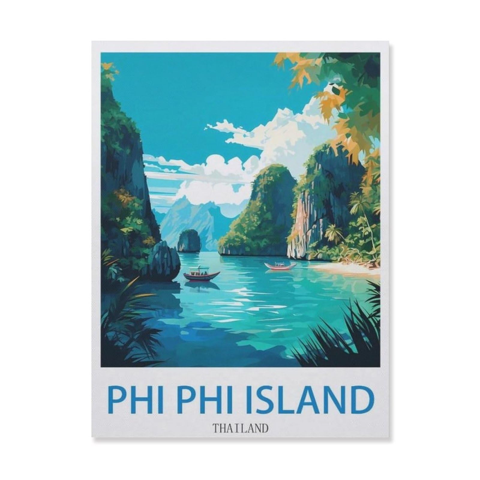 Funny Metal Tin Sign Wall Decor，Phi Phi Island Thailand，Tin Sign for Office/Home/Classroom Bathroom Decor Gifts Best Farmhouse Decor Gift Ideas for Friends(30x40cm）12x16 inch-EH69