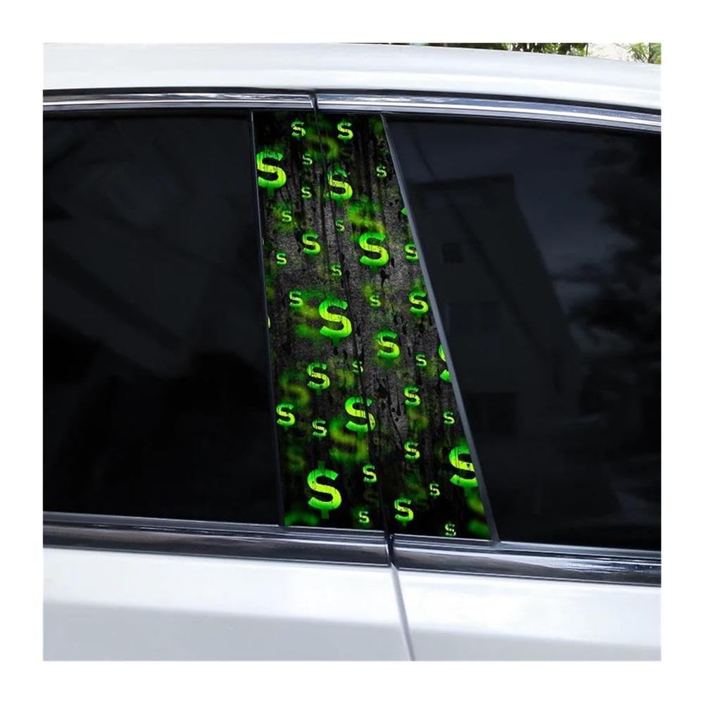 Body Parts 2pcs Car B-Pillar Sticker Bill Themed Car Center Pillar Vinyl Stickers Durable Self Adhesive(C)