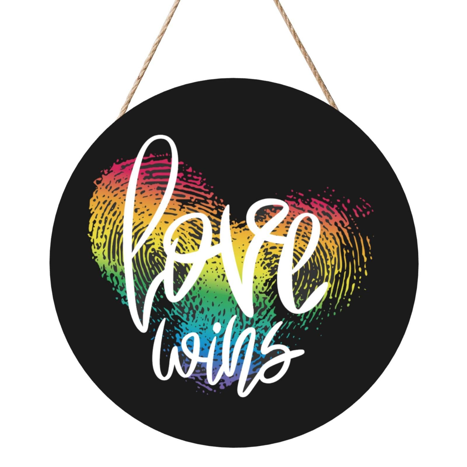 Lgbtq Pride Month Rainbow Gay Door Signs Plaques Wood Welcome Sign For Front Door Wall Hanging For Home Farmhouse Office Classroom Party Decoration