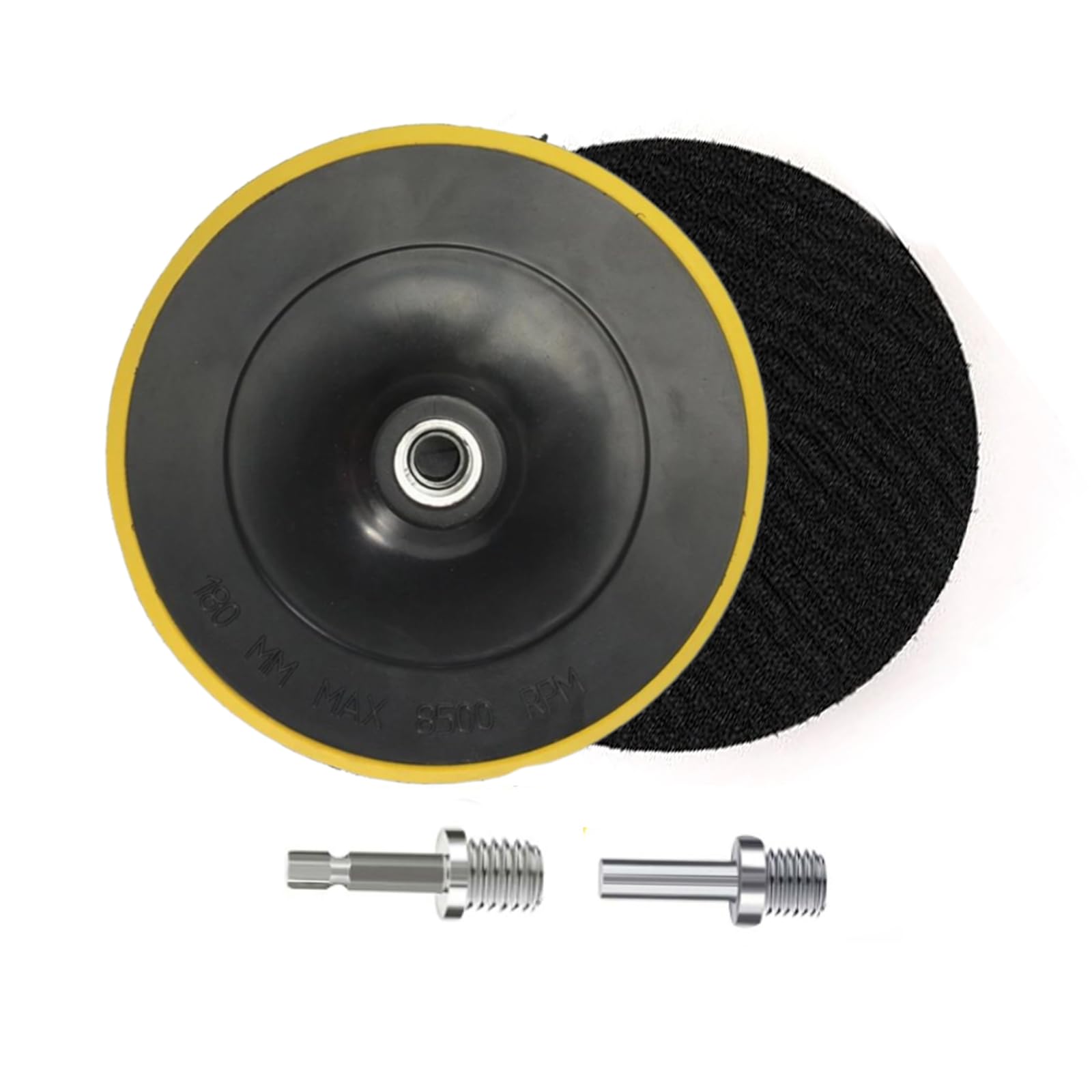 HOTCKB 2 Pack 180mm Backing Pad 7 inch Hook & Loop Replacement Pad with M14x2 Thread Adapter for Random Orbit Sander Polisher Buffer