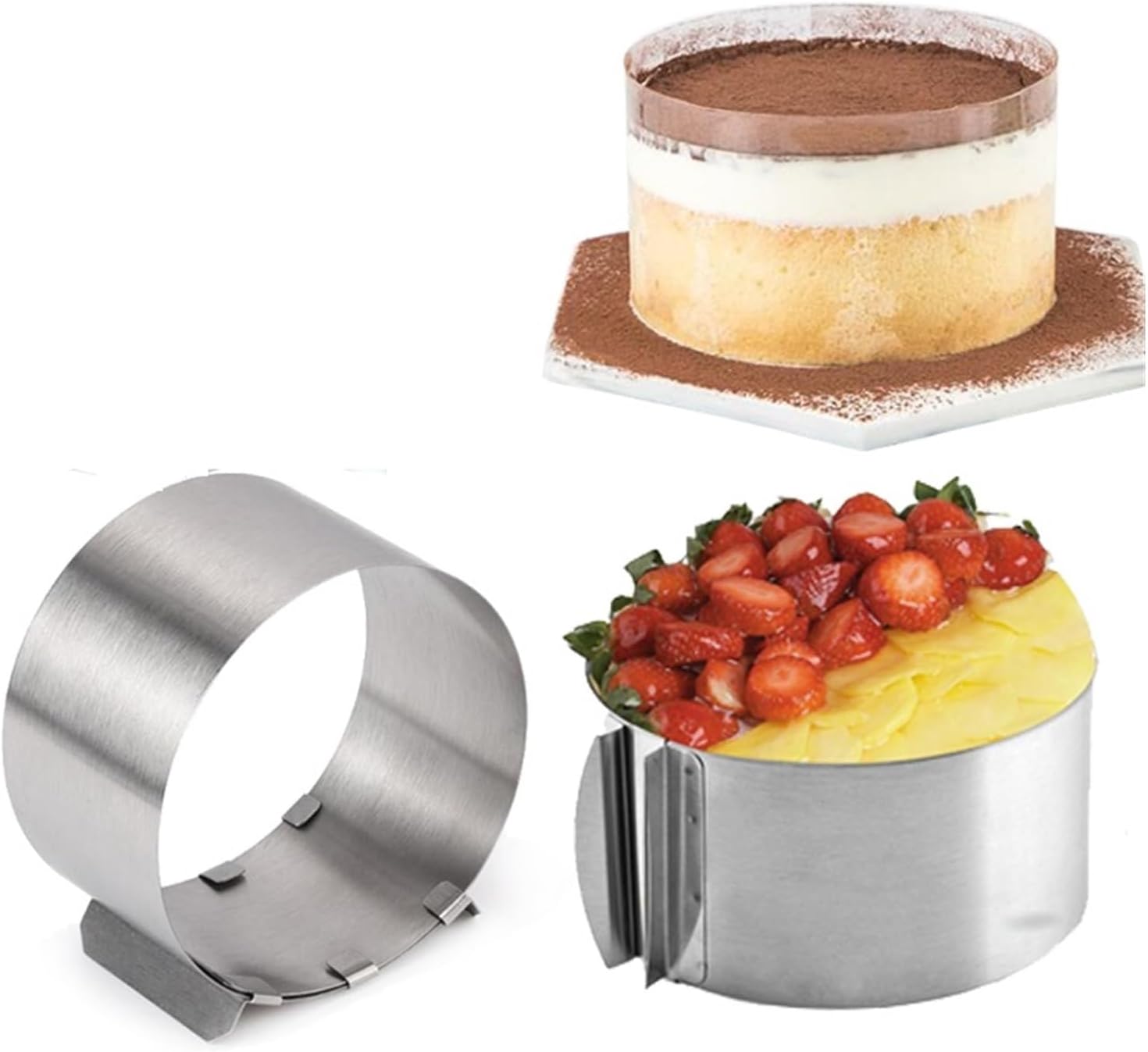 Adjustable Mousse Ring Round Mould Mousse Cake Edge Collar Film Kitchen Accessory DIY Baking Tools for Baking