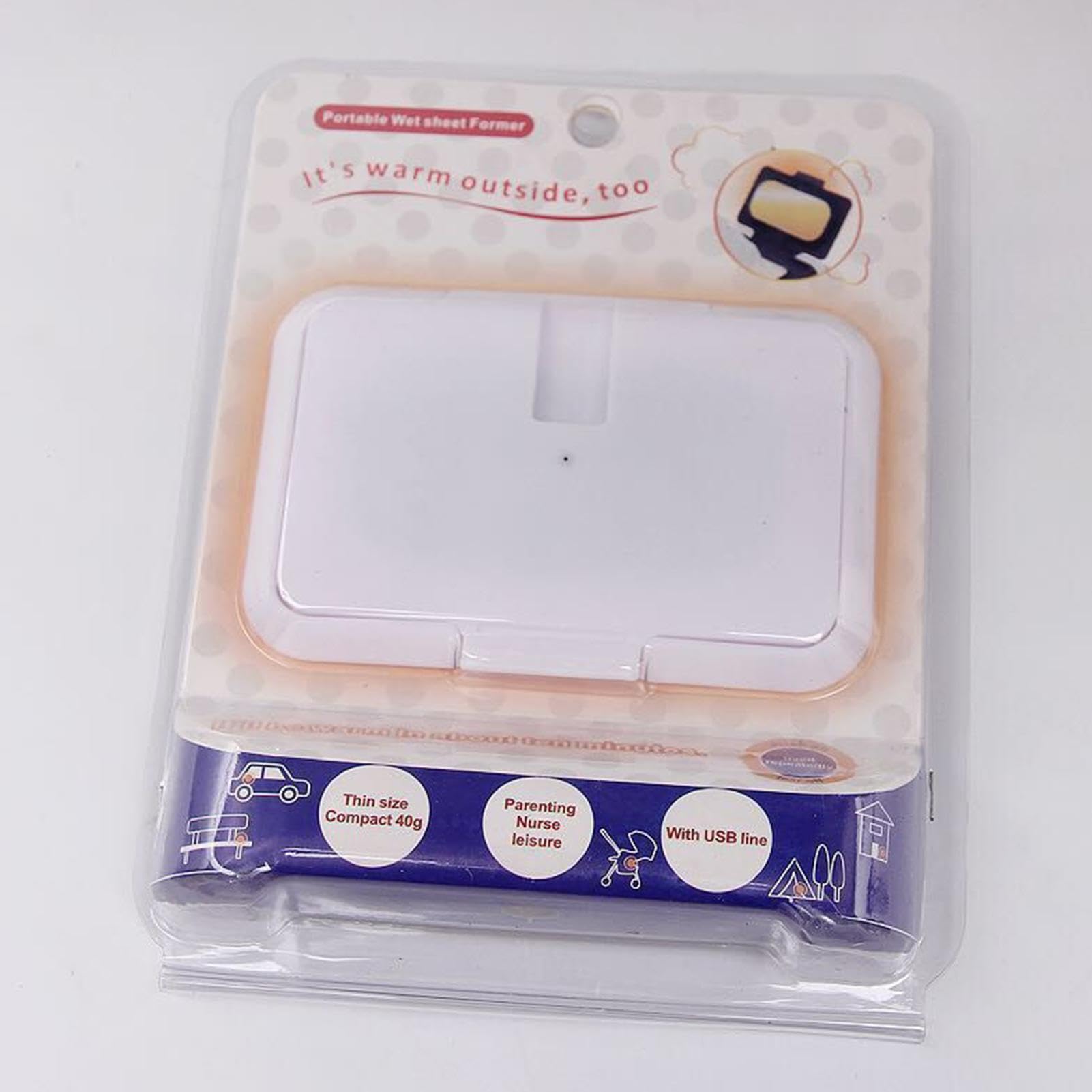 Calentador de toallitas portátil, calentador USB para toallitas húmedas, dispensador de toallitas de calefacción uniforme para viajes, coche, hogar, picnic y camping