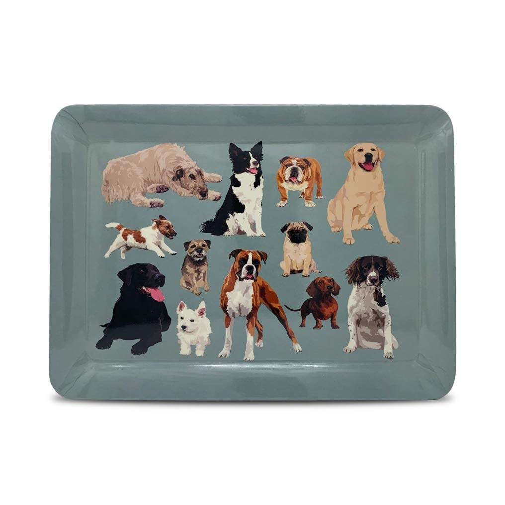 Dog Patterned Melamine Tray by Leslie Gerry - Dog Gift