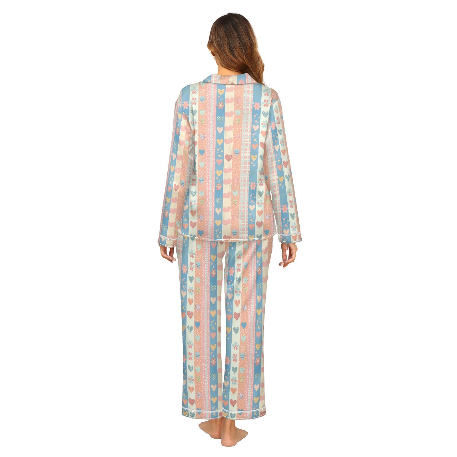 Jedwabna damska piżama zestaw miękkie długie spodnie Pj Zestawy Casual Ladies Sleepwear S-XXL