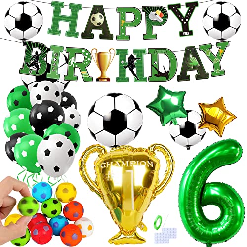 Globos de fútbol, decoración de cumpleaños, decoración de cumpleaños, niños de 6 años, juego de decoración para fiestas de cumpleaños infantiles, fútbol, cumpleaños infantiles, fiestas Cover