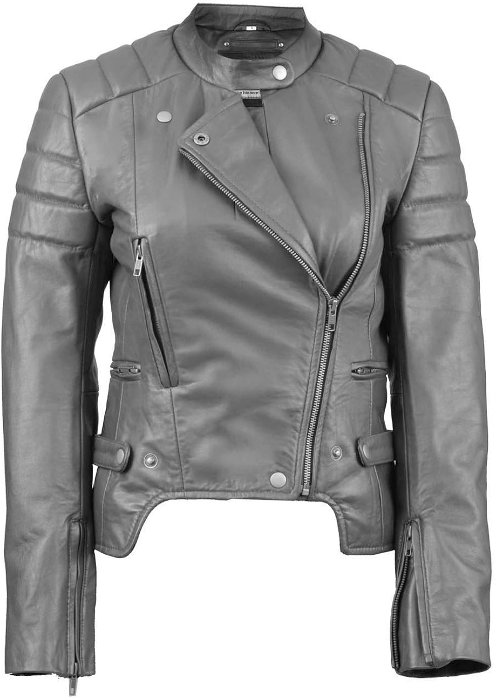Grey biker jacket womens Clearance