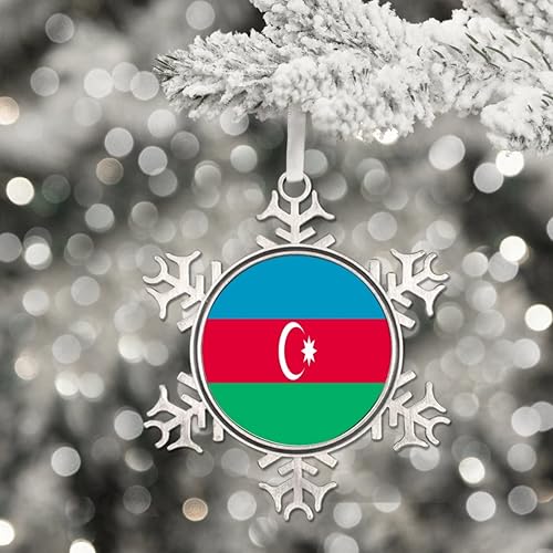 Miniatura 7 de Adornos metálicos de copo de nieve con bandera de Bangladesh, adorno de Navidad, recuerdo, regalo, adornos colgantes para decoración de árbol de