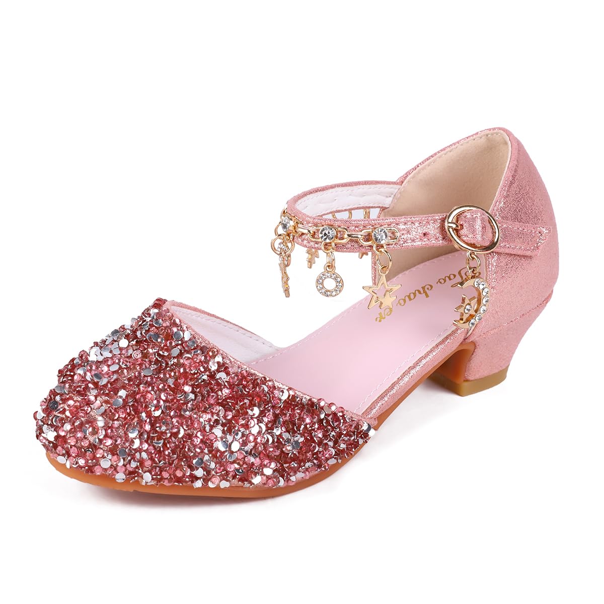 Girls Princess Shoes Sequins Sweet Bows High Heels Wedding Party Dress Shoes Dance Bright Diamond Cosplay Christmas Festival Shoes Pink Blue Purple Gold Silver — view 11
