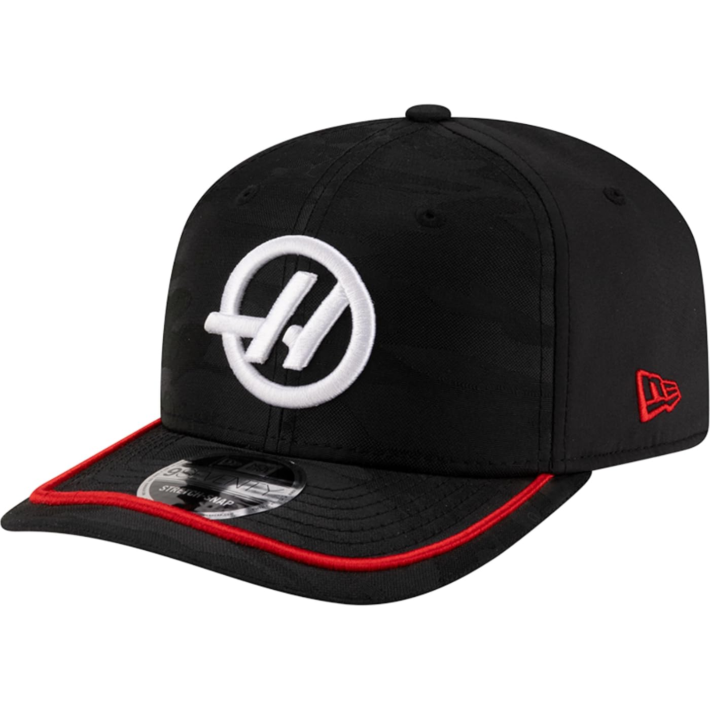 New Era Haas F1 Team, Official 2025 Collection, Camo Design, Team Baseball Cap, Black, Adjustable