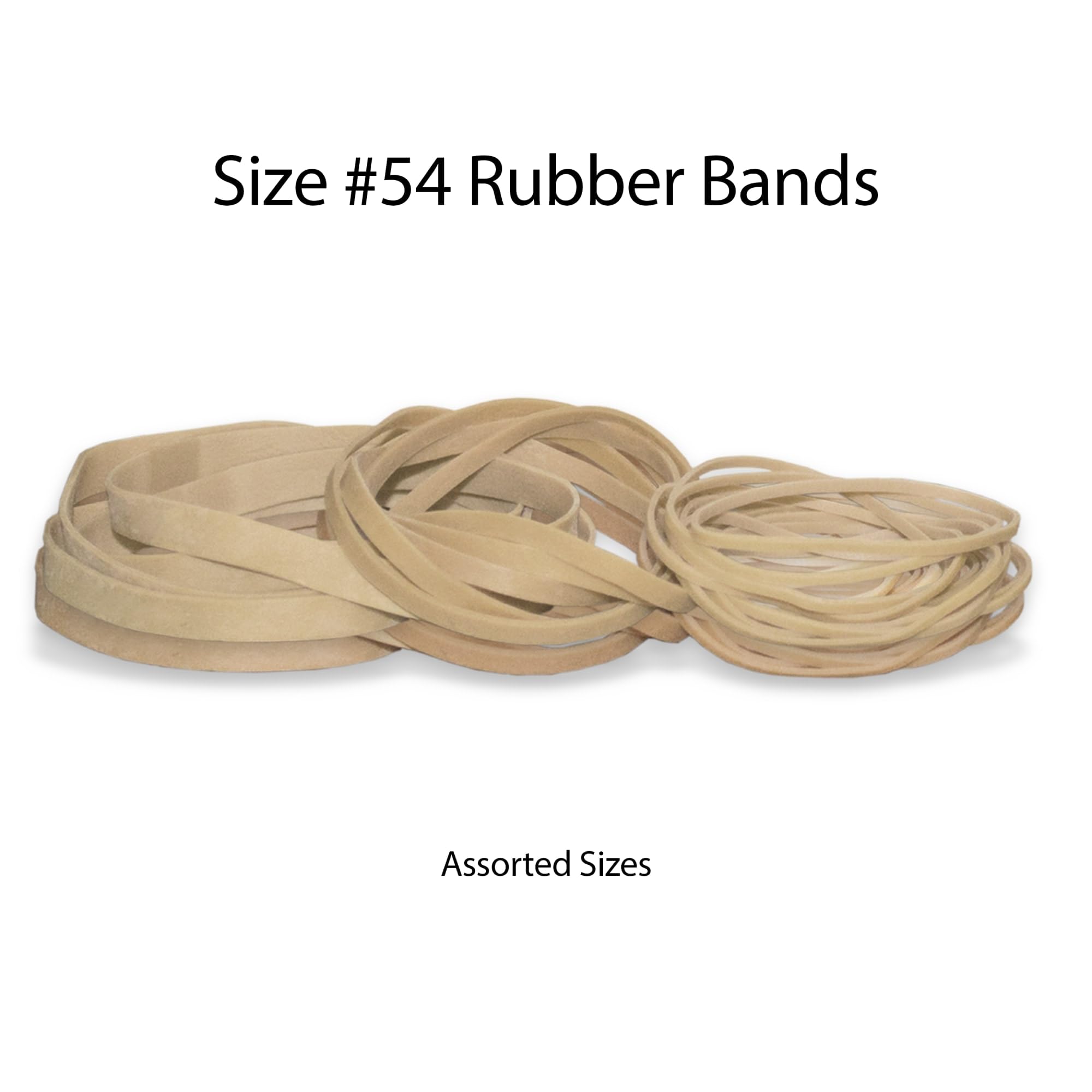 HAIDIBAO Assorted Rubber Bands 0.5lbs - Beige, 100 Count, Mixed Sizes, Strong Elastic For Office, Crafts, Home