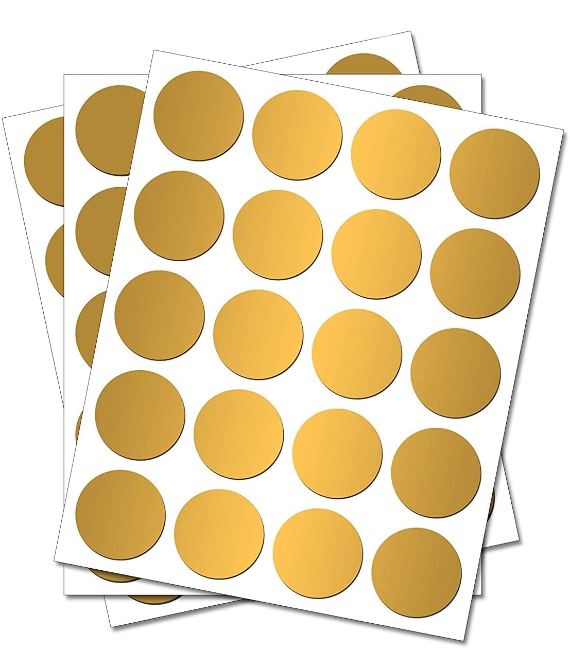 Party Decor Gold 100 Round Circles - Removable Self Adhesive Waterproof Durable Vinyl Stickers - Digitally Cut To The Sticker Shape - Size 20Mm