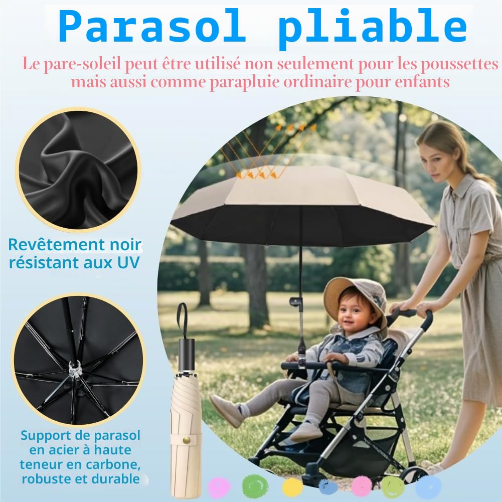Parapluie Poussette Universelle Ombrelle,Parapluie Pour Enfants,Ombrelle Poussette Universelle,Parapluie de Landaus,Parasol Poussette Universelle,Poussette UV Protection Parapluie Chaise