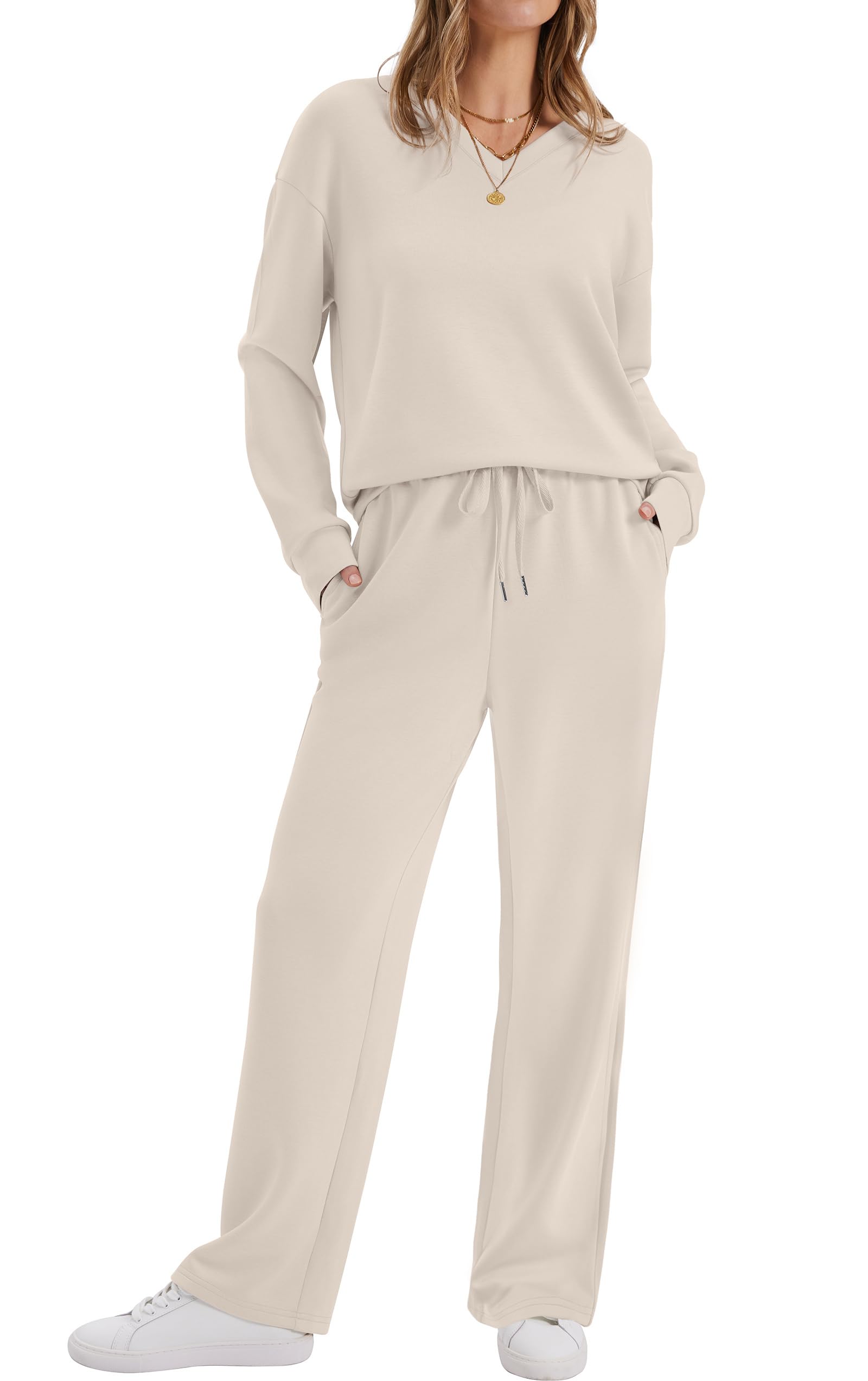 WIHOLL Women's 2 Piece Matching Lounge Set Sweatsuits Fall Outfits