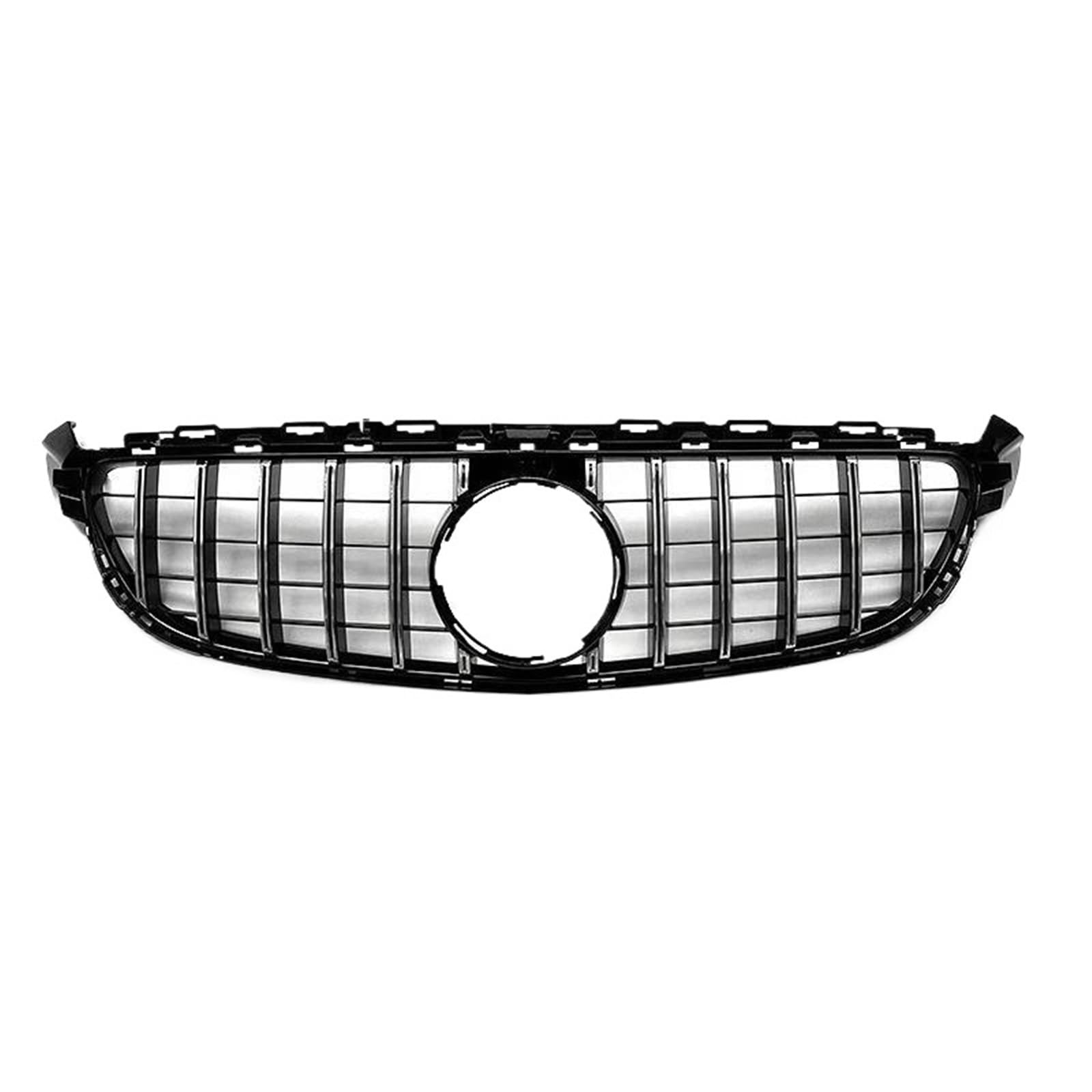 For Mercedes For Benz W205 C63 C63S AMG 2015 2016 2017 2018 2019 2020 2021 GT Style Upper Bumper Hood Mesh Grille(2019-2021 Silver)